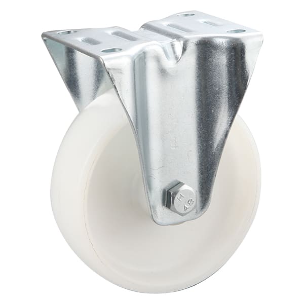 Roues industrielles fixes en polyamide blanc