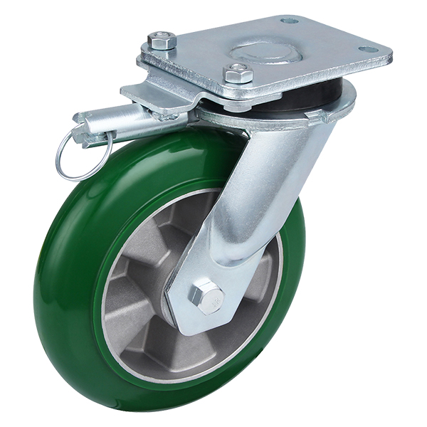 Roues de roulette verrouillables directionnelles en polyuréthane élastique rond à charge très lourde