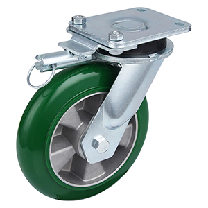 Roues de roulette verrouillables directionnelles en polyuréthane élastique rond à charge très lourde