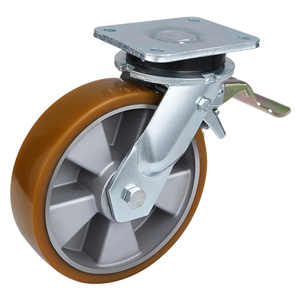 Roues pivotantes à frein arrière en polyuréthane pour charges très lourdes des fabricants de Taishan