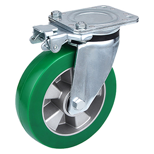 Roues pivotantes verrouillables directionnelles en polyuréthane élastique industriel lourd en provenance de Chine
