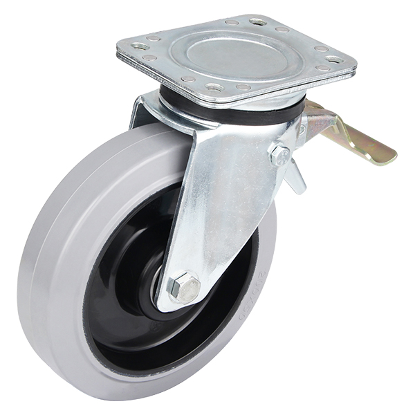 Prix de gros de roues de roulette de serrure de queue en caoutchouc élastique de poids lourd
